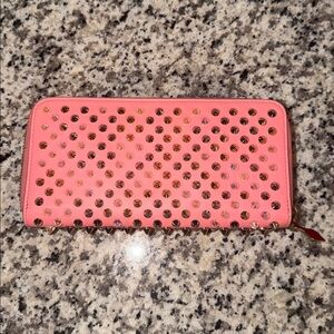🔥RARE PINK STUDDED!🔥 Christian Louboutin “Panettone” Long Zip Wallet! PRISTINE!✨